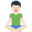 man in lotus position, light skin tone